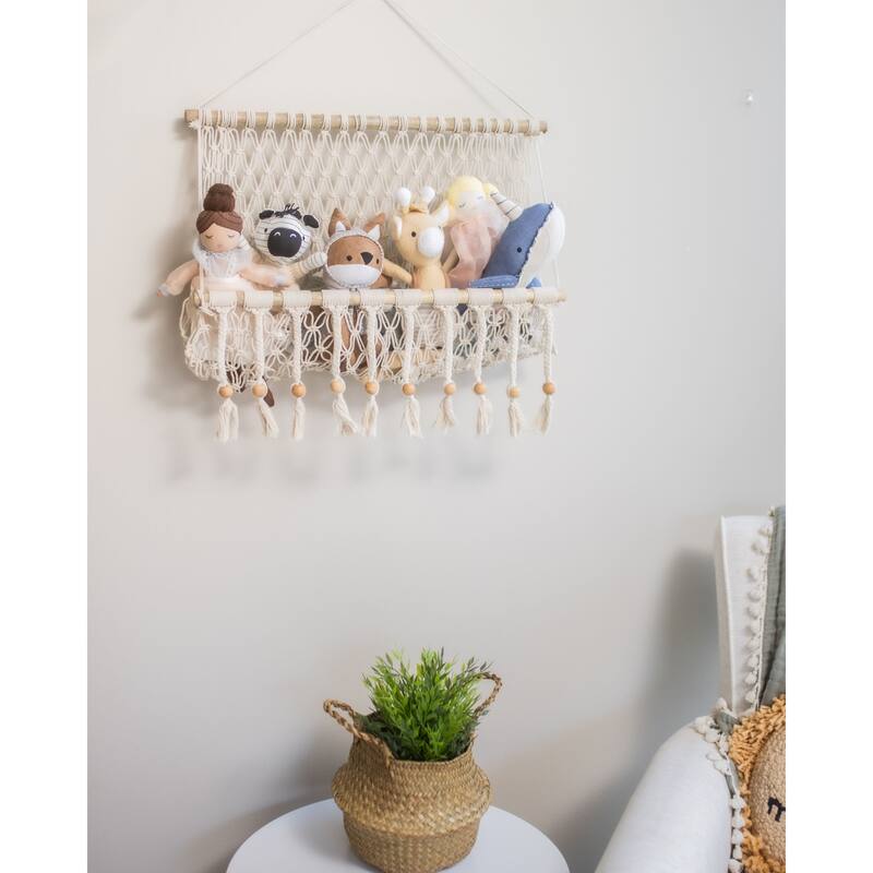 Willow Macrame Storage Wall Decor
