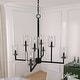 preview thumbnail 1 of 8, Hunter Kerrison Chandelier - Dining Room, Entry - Contemporary, Transitional, Industrial, Rustic 30" x 26" - Natural Iron