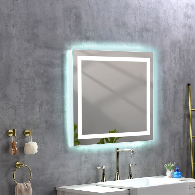 LED Backlit Frameless Bathroom Vanity Mirror with Anti-fog
