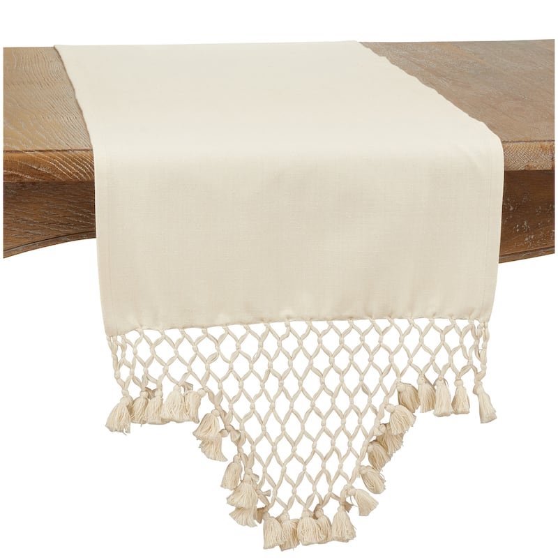 Braided Table Runner With Tassel Design - 16"x72"