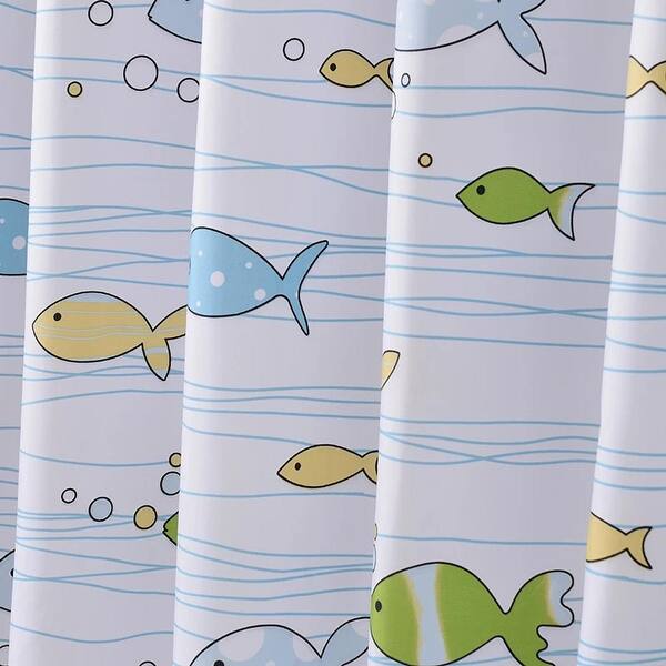 blue fish shower curtain hooks All Kinds of Curtain, Waterproof, Marine Animals Bathroom Decor warmthone Available in 72x72 inches for a standard fit Fish Fantasy~12 Shower Curtain Hooks~Mosaic