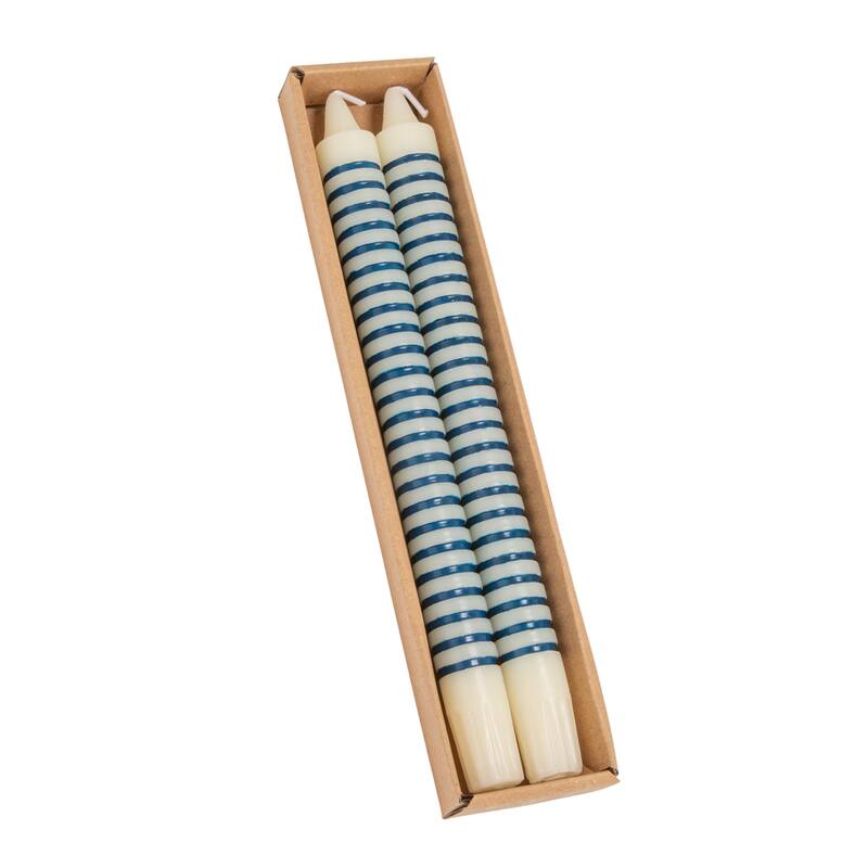 Unscented Taper Candles in Box - 0.88"L x 0.88"W x 10.0"H - Blue