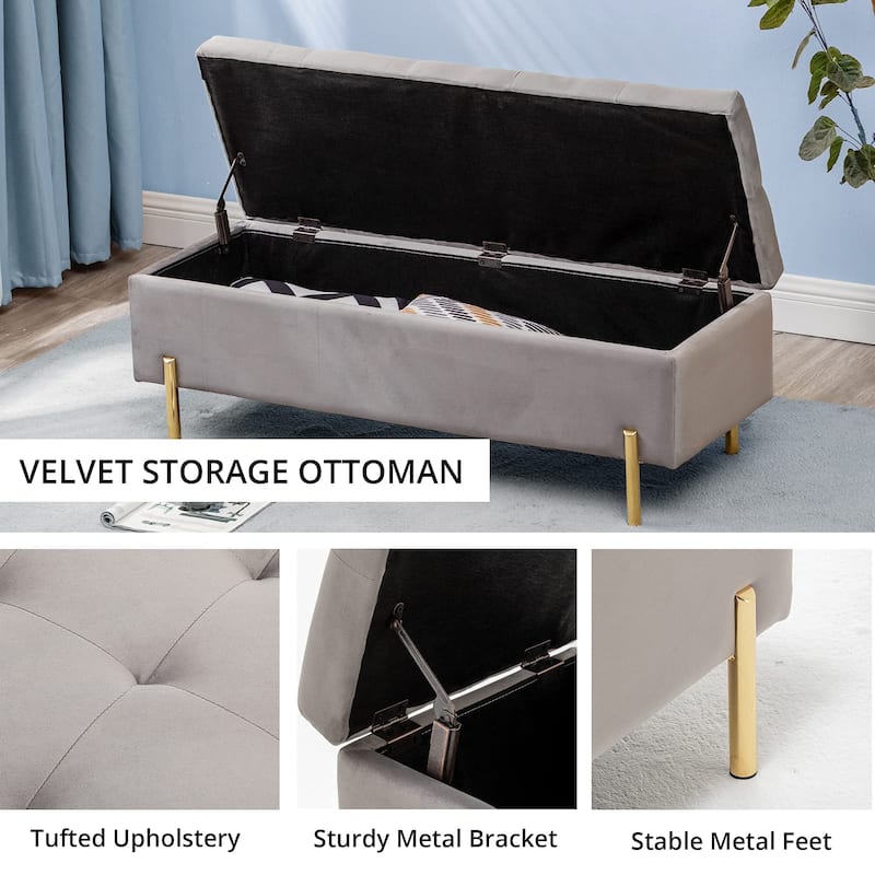 Andeworld End Of Bed Storage Bench,ottoman with storage for living room bedroom bench