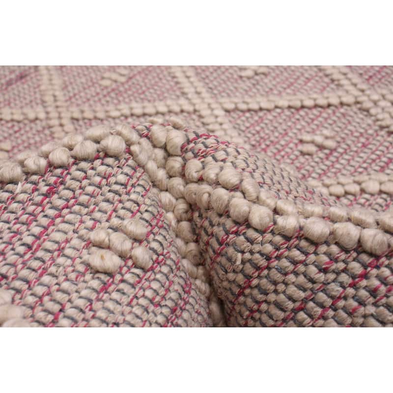 ECARPETGALLERY Braid weave Sienna Grey Wool Rug - 6'1 x 8'10