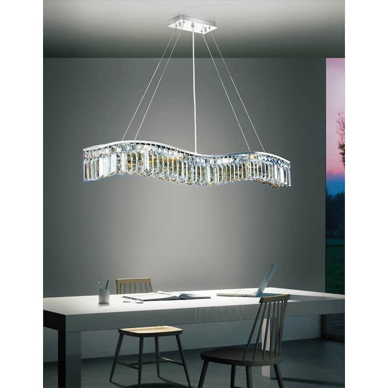 Glamorous 7 Light Down Chandelier With Chrome Finish - Bed Bath ...