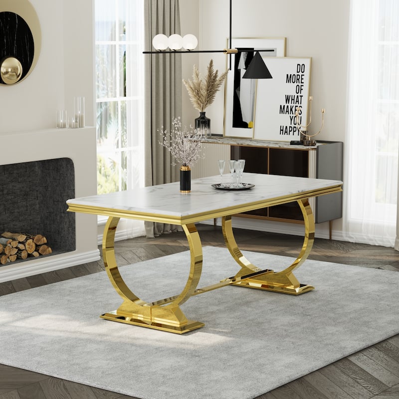Dining Table Set with Arm Dining Chairs