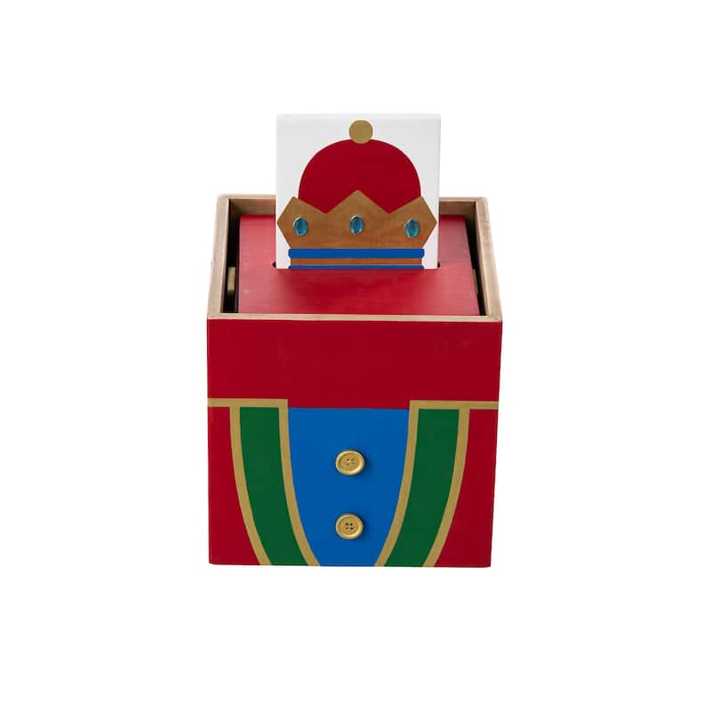 Glitzhhome 24.5"H Santa and Nutcracker Reversible Boxed Porch Decor - Multi