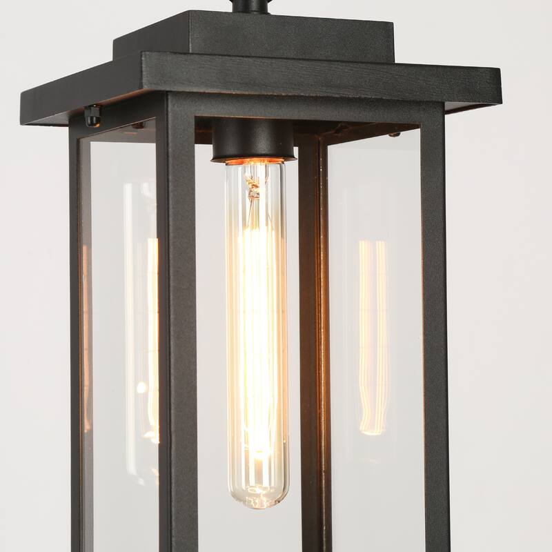 Modern Farmhouse Black 1-light Patio Outdoor Wall Sconce - L6.7"X W9.1" X H11.8"