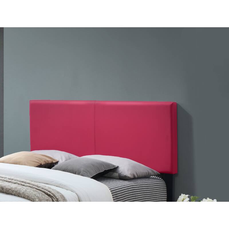 Modern Pink Full Size Platform Bed Frame with PU Fabric Headboard