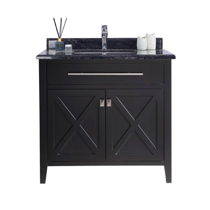 Miseno MV-36-313YG319 Wimbledon 36" Free Standing Single Basin Vanity - Espresso / Black Wood - Espresso Finish