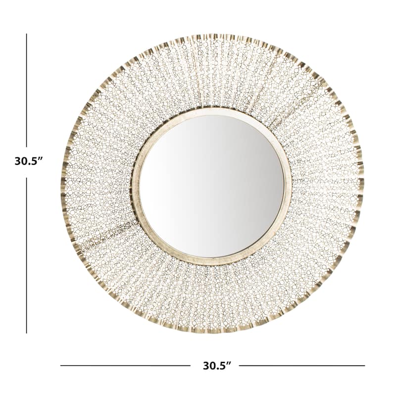 SAFAVIEH Shanice 31-inch Gold Round Mirror - 30.5" W x 1" L x 30.5" H - 31Wx1Dx31H