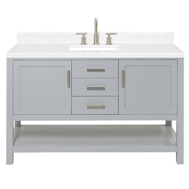 Ariel R054SCQRVO Bayhill 54" Free Standing Single Basin Vanity Set - Grey