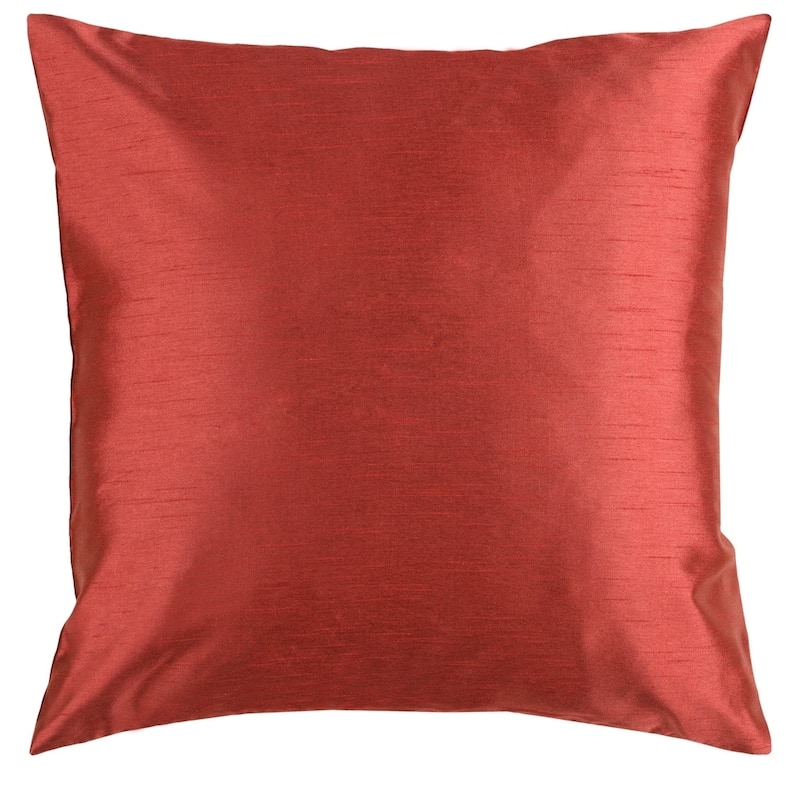 Artistic Weavers Chic 22-inch Square Silky Decorative Pillow Cover with Poly Insert - Red Clay