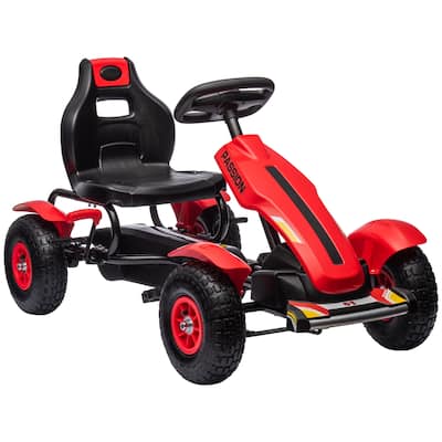 Adjustable Pedal Go Kart for Kids, 3-Wheel Pedal Car with Handbrake, Reverse Drive & Shock-Absorbing Rubber Tires, Ages 5-12
