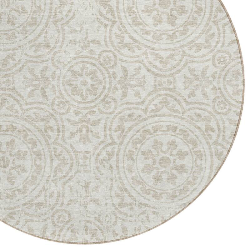 HomeRoots Medallion Transitional Rectangle Outdoor Rug