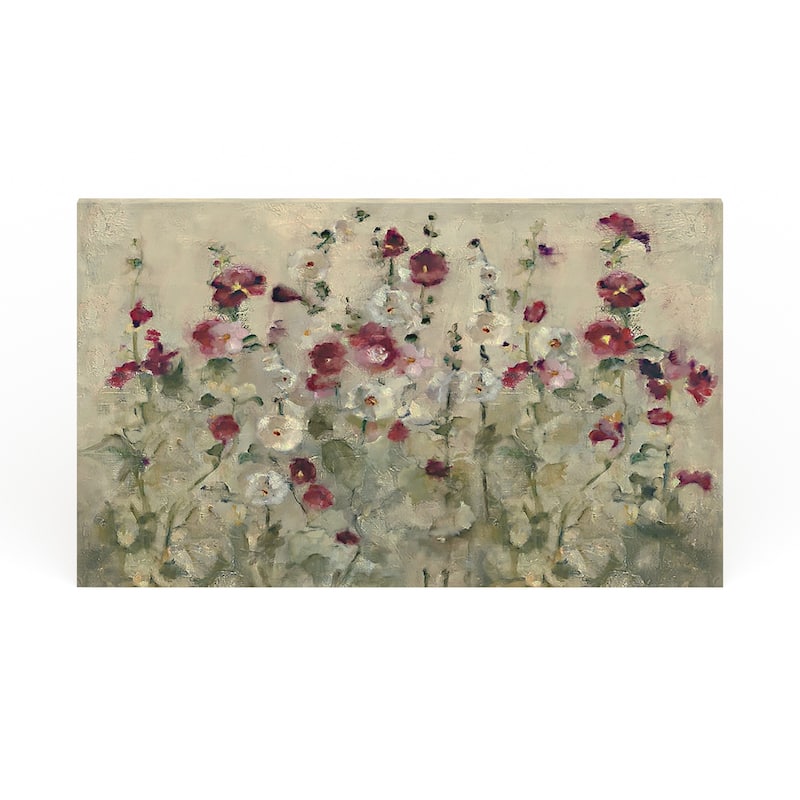 iCanvas "Hollyhocks Row Cool" by Cheri Blum Canvas Print