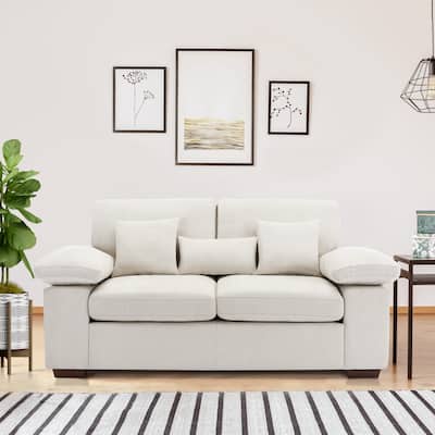 Plush Chenille Loveseat 73" - Includes Bonus 3 Pillows & Removable Back Cushion - Living Room 2-Seater Sofa