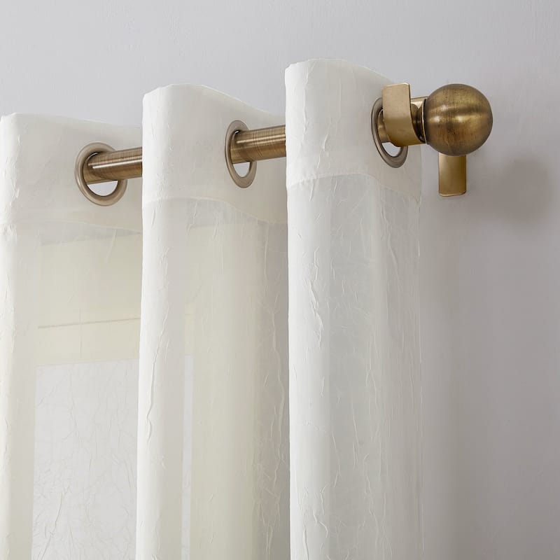 No. 918 Erica Crushed Voile Sheer Grommet Curtain Panel, Single Panel