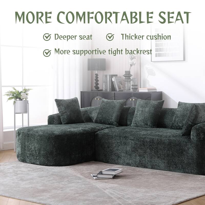 Living Room Oversized Comfy Boucle Sofa