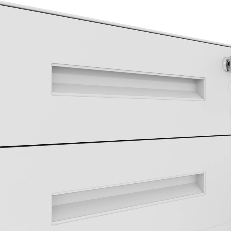3-Drawer Mobile File Cabinet with Lock, All-Steel Metal Storage Cabinet on Casters, for Home & Office, Holds A4/Letter Files