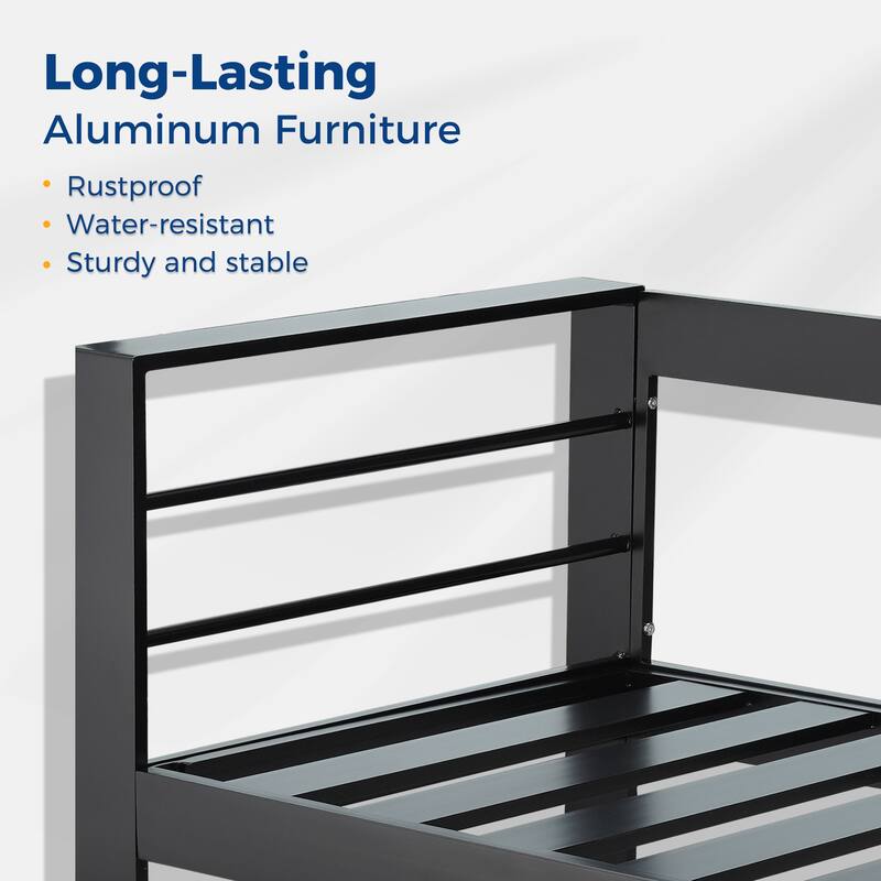 Aluminum Outdoor 2 Pcs Sofa Patio Couch (Excluding the table)