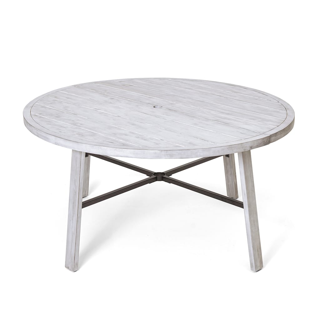 Outdoor Dinning Table with an Umbrella Hole for Patio, Backyard, Garden