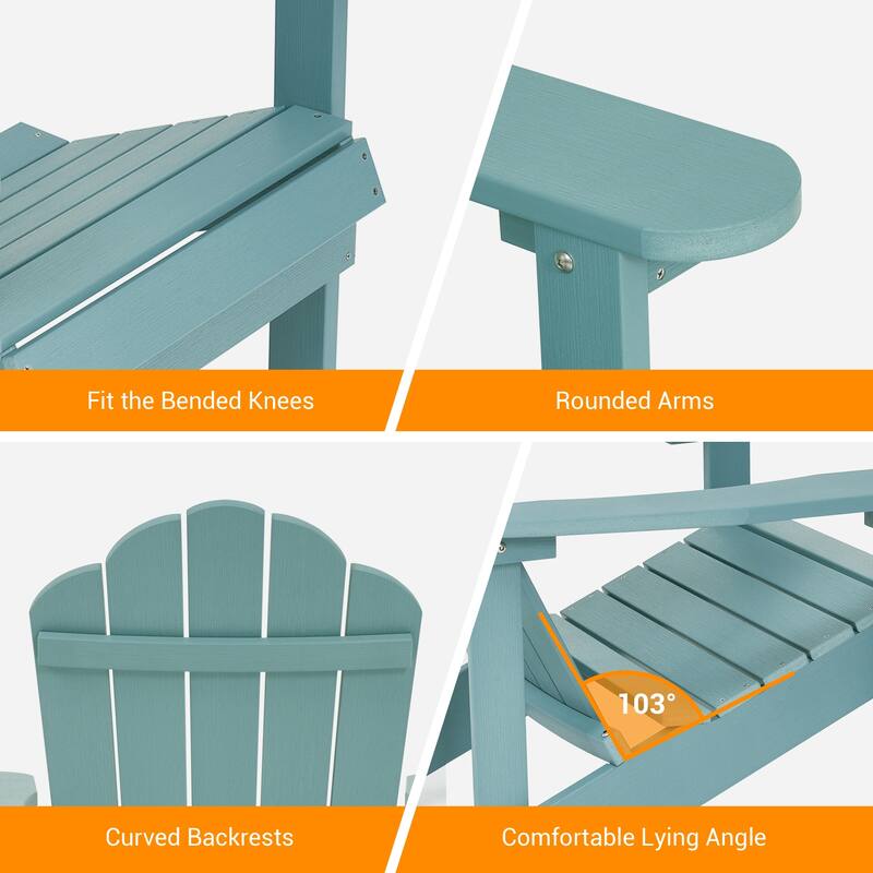 LIVOOSUN Adirondack Patio Chair Fire Pit Chair Weather Resistant