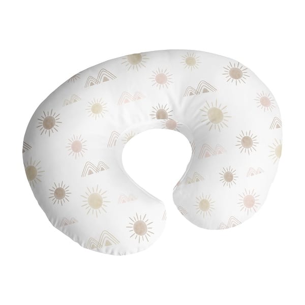 slide 2 of 6, Sweet Jojo Designs Boho Desert Sun Nursing Breastfeeding Pillow Cover Case Pillow Not Included Pink Taupe Bohemian Watercolor
