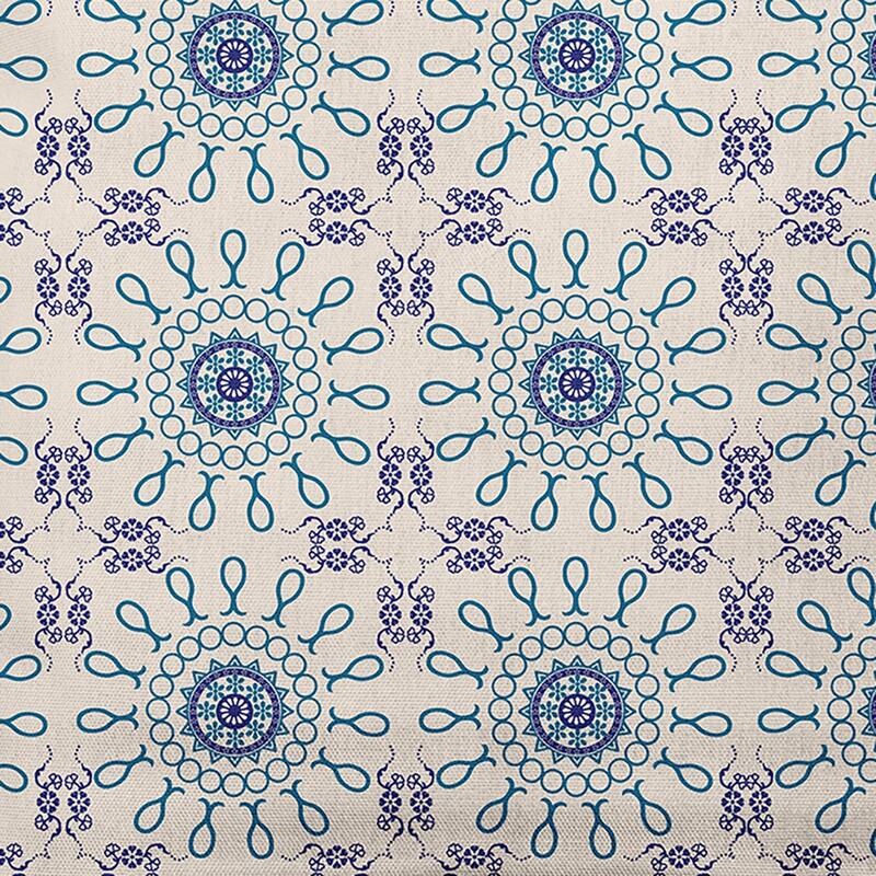 Sun Tile Decorative Throw Pillow - 16" x 16" - Autumn Blue