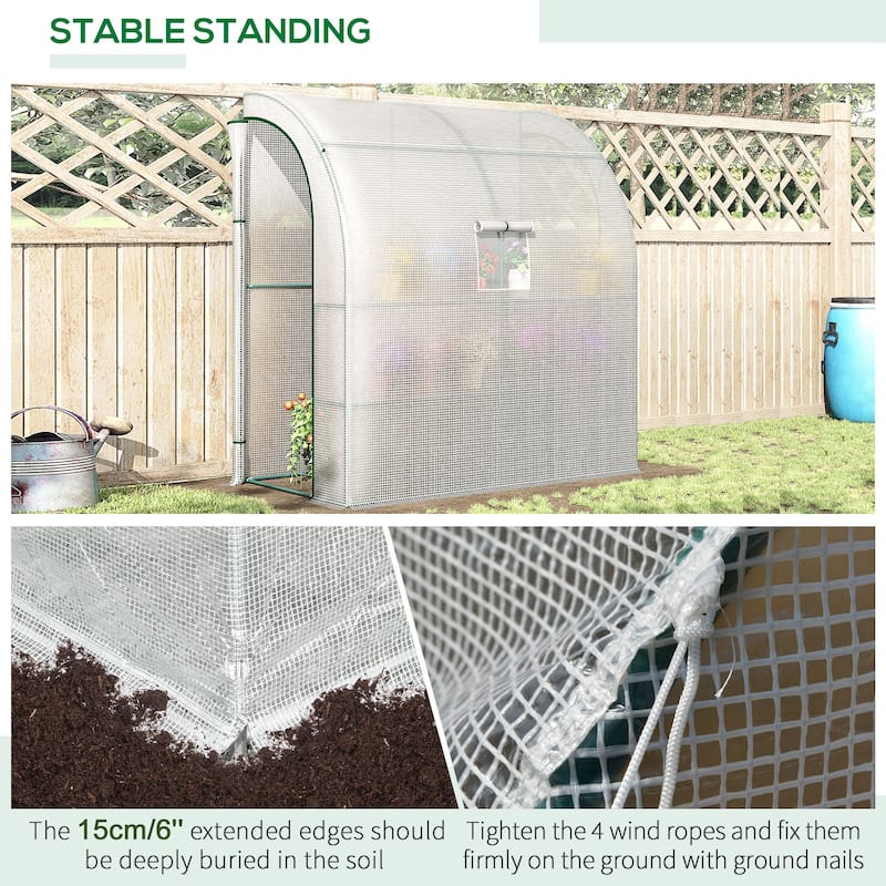 7' X 3' X 7' Outdoor Walk-in Greenhouse, White