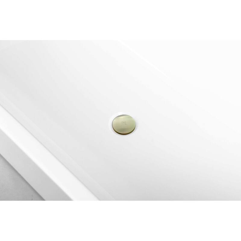Edward Soaking Diamond Style Bathtub in Glossy White