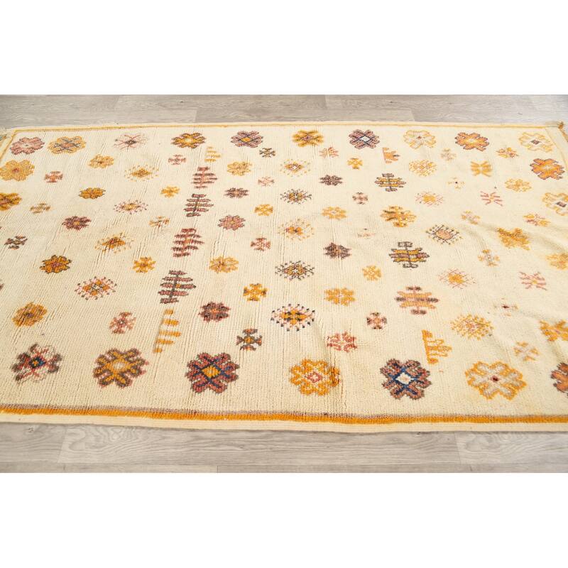 Tribal Moroccan Oriental Area Rug Wool Hand-knotted Foyer Carpet - 4'7" x 7'10"