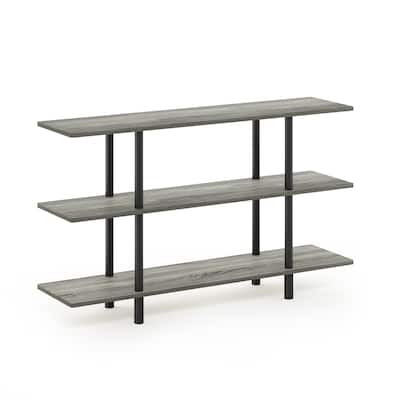 3 Tiers Wood Household Shelving Unit in French Oak/Black (47.24 in. W x 27.83 in. H x 11.61 in. D) - 47.24
