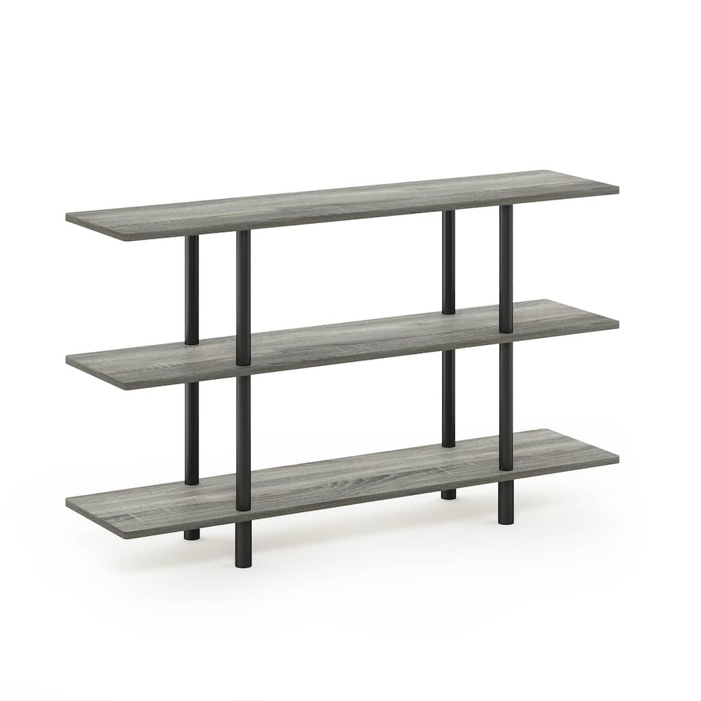 3 Tiers Wood Household Shelving Unit in French Oak/Black (47.24 in. W x 27.83 in. H x 11.61 in. D) - 47.24