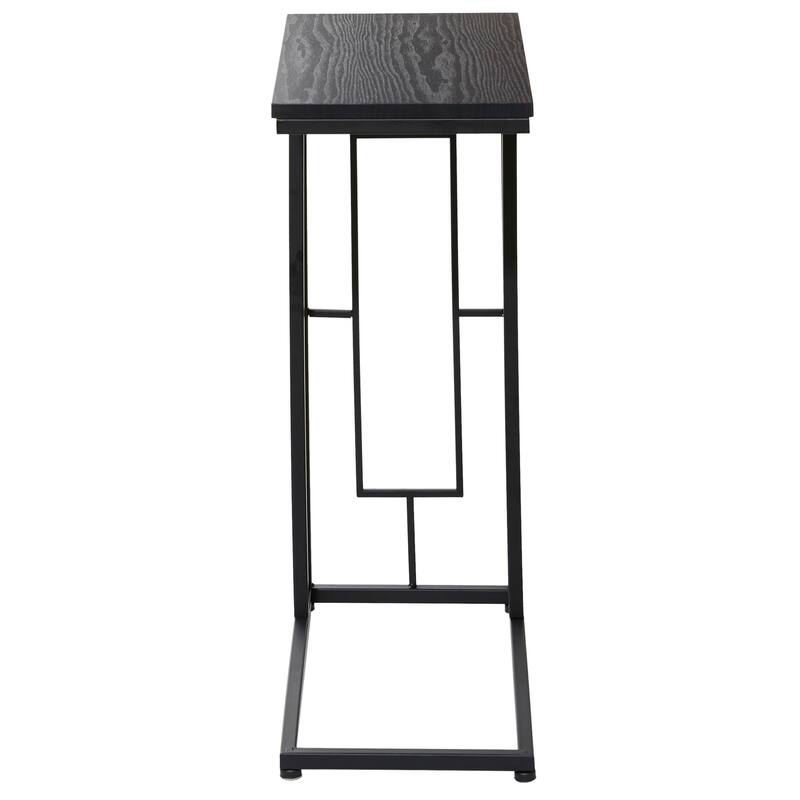 Metal C-Shaped Accent Table with Black Metal Base - Roche River Decor