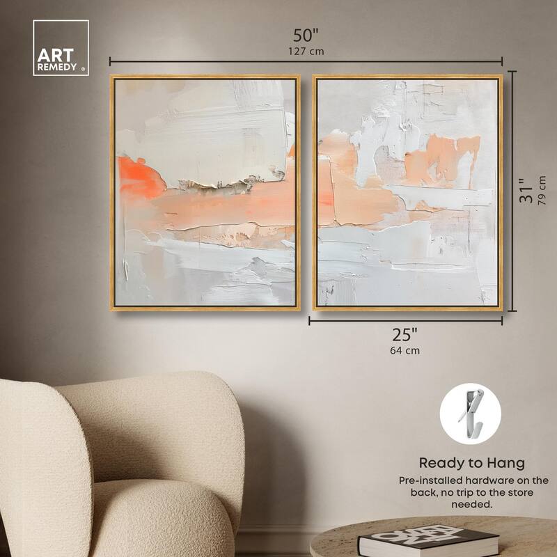 Orange Mist Halo Canvas Set of 2 by Art Remedy