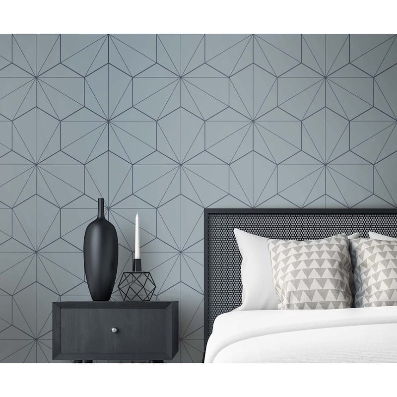 Seabrook Designs Hedron Geometric Non-Woven Unpasted Wallpaper