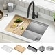 preview thumbnail 128 of 162, KRAUS Kore Workstation Undermount Stainless Steel Kitchen Sink 27" L x 19" W (sink KWU110-27) - Stainless Steel