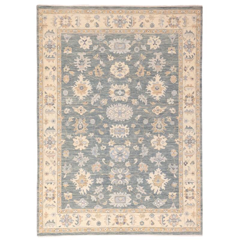 ECARPETGALLERY Hand-knotted Modern Oushak Teal Wool Rug - 9'0 x 11'10
