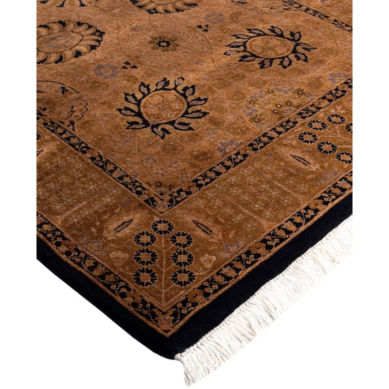 Overdyed One-of-a-Kind Hand-Knotted Runner Rug - Brown - 3' 2" x 16' 7"