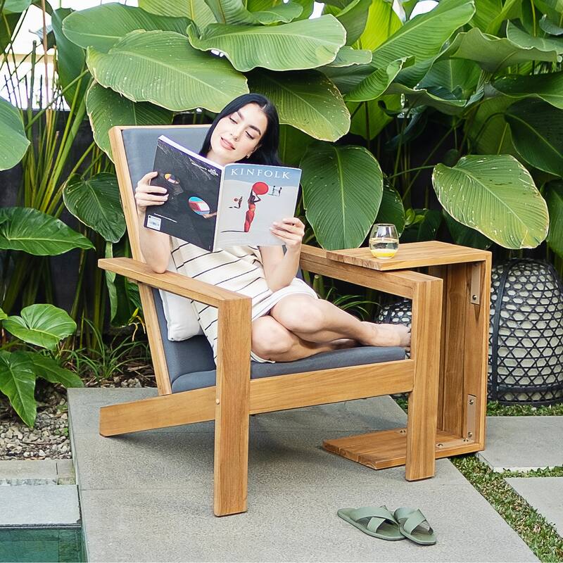 Cambridge Casual 3-piece Napa Teak Outdoor Adirondack Chairs Set (Included Patio Cover)