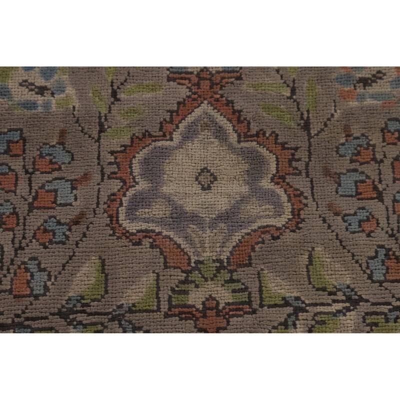 Gray Floral Tabriz Persian Vintage Area Rug Handmade Wool Carpet - 6'7" x 9'10"