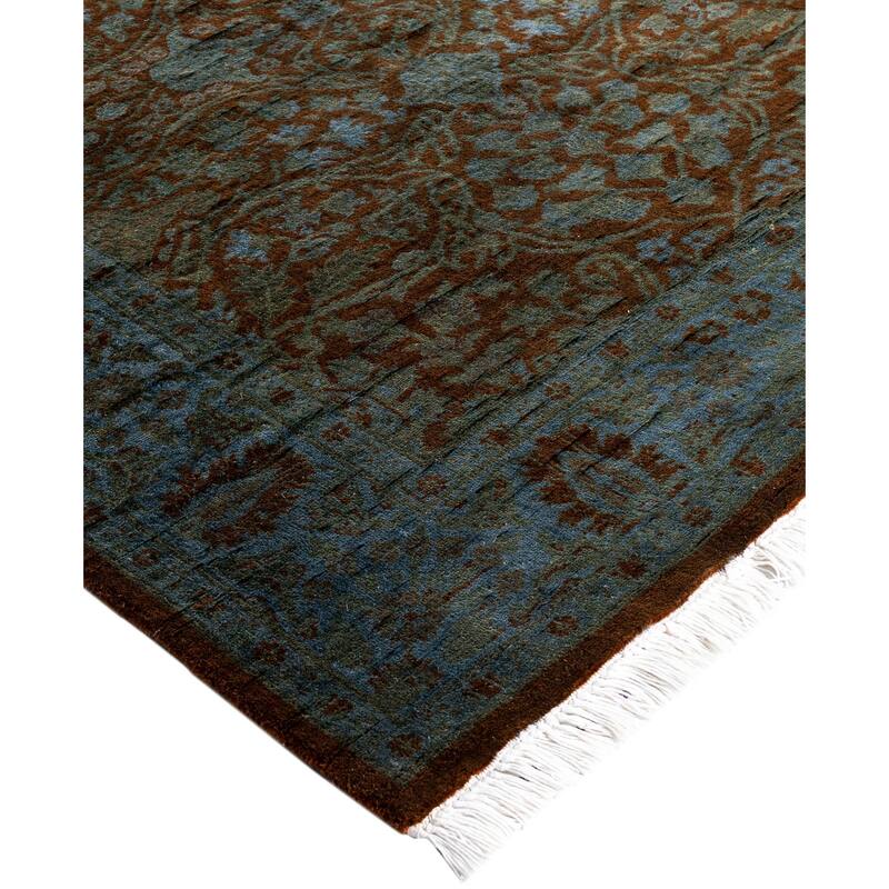 Overdyed One-of-a-Kind Hand-Knotted Runner Rug - Blue - 3' 0" x 7' 8"