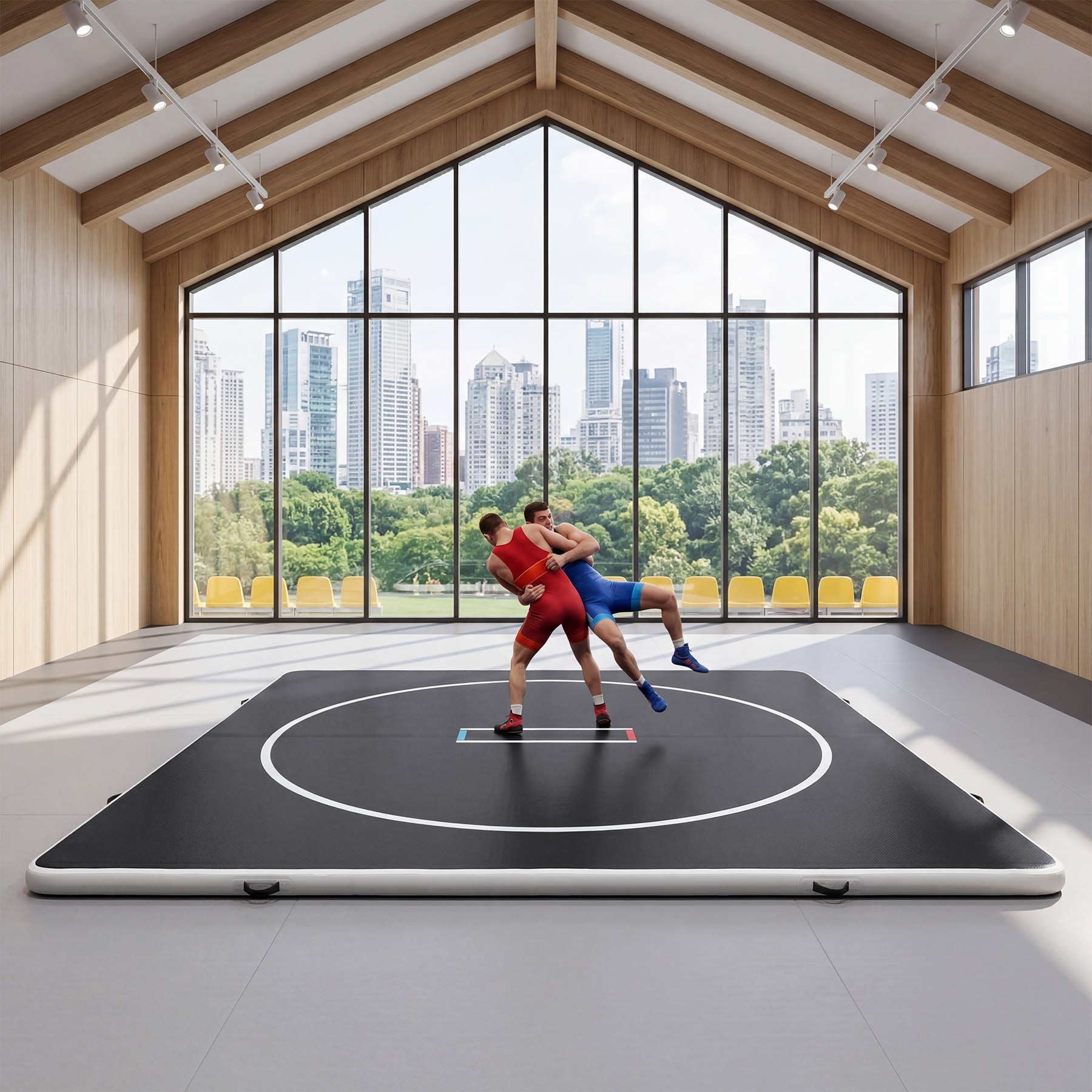 Inflatable Gymnastics Mat & Wrestling Air Track Electric Pump Included | Anti-Slip Surface | Portable with Storage Bag