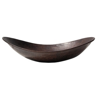 Eden Bath Copper Canoe Shaped Vessel Sink - Antique Dark Copper