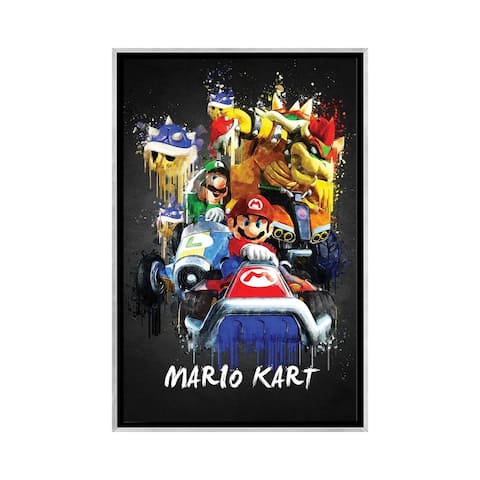 iCanvas "Mario Kart" by Gab Fernando Framed