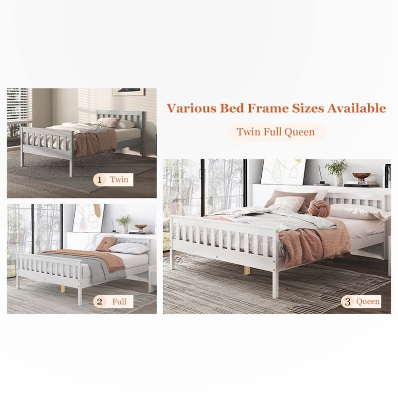 Twin Wooden Platform Bed with Corner