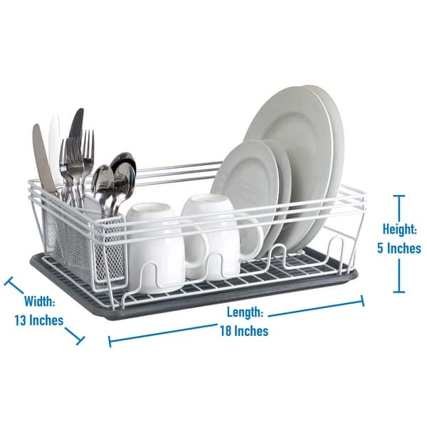 Kraus 17 Inch Length Workstation Kitchen Sink Dish Drying Rack Drainer and  Utensil Holder, Stainless Steel KDR-3