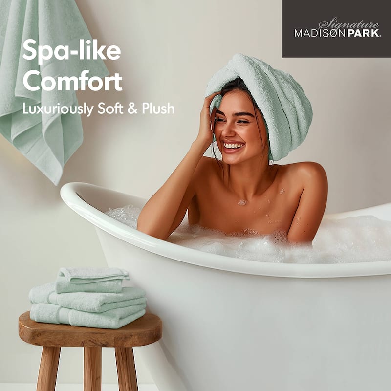 Madison Park Signature 800GSM Ultra-Soft 100% Cotton Absorbent Towel Set