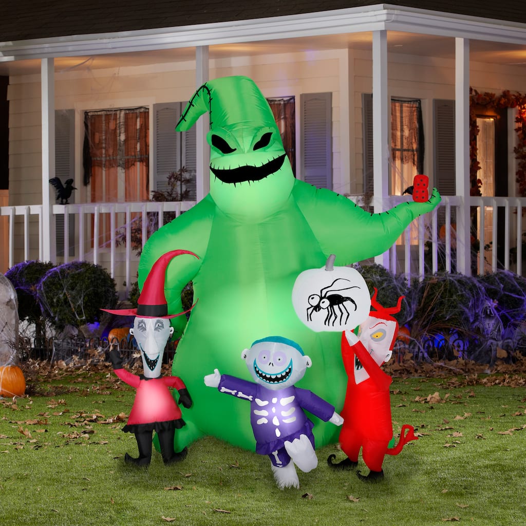 Gemmy Airblown Oogie w/Creatures Scene Disney , 7 ft Tall, Multi